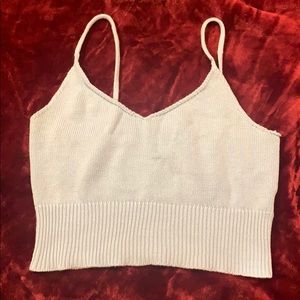 Blue crocheted crop top